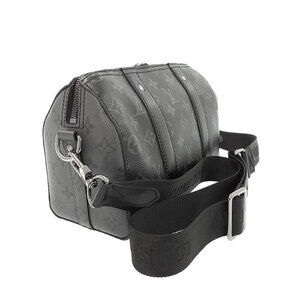 Louis Vuitton Monogram Shoulder Black Keepall Bag Eclipse City